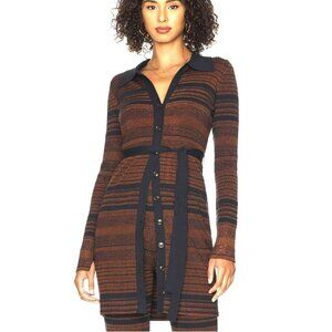 Bailey 44 Siren Striped Sweater Tie Ribbed Knit Small New